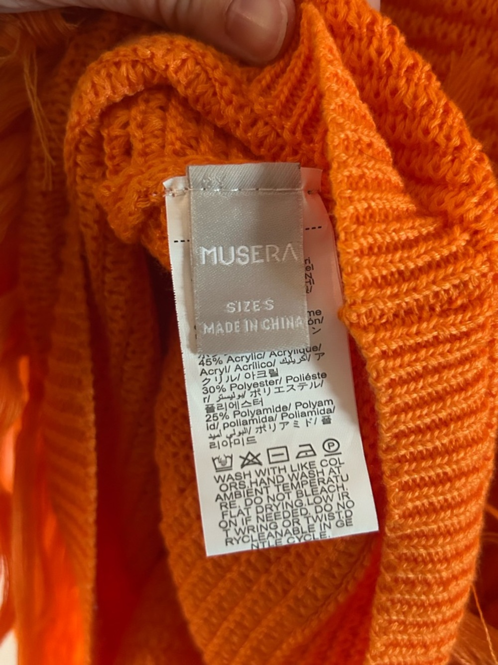 Musera Orange Knit Fringe Dress - Picture 3 of 4